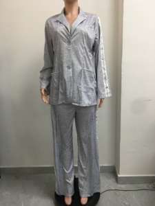 Completo Casual da <span class=keywords><strong>Donna</strong></span> Autunno-Inverno, Manica Lunga con Risvolto e Inserti a Righe, Set 2 Pezzi Sehe Fashion - Product Image 6