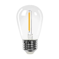 Bombilla LED de Filamento Edison Blanco Cálido S14 2W para Luces de Cadena de Exterior con Plástico para Jardín E27 CRI 90 Garantía de 2 Años