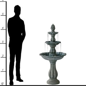 Солнечный фонтан-птичий купальник ручной работы из смолы, 3-ярусный, портативный, для сада, в античном стиле - Product Image 6