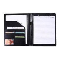 Promotionnel en gros A4 en cuir véritable affaires Padfolio portefeuille dossier pour Documents organisateurs de bureau conférence dossier sac