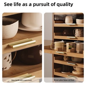 Solid Wood Multilayer Medieval Style Multifunctional Dental Cabinet Tea Cabinet Living Room Sideboard Display Cabinet <strong>Rack</strong> - Product Image 4