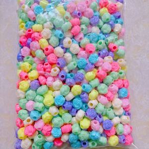 Fleur Styles complets printemps couleur acrylique grand trou perles enfants bricolage perlé té<span class=keywords><strong>l</strong></span>éphone portable chaîne matériel sac bijoux perles - Product Image 1