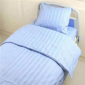 Hospital Three-Piece <strong>Bed</strong> Sets with <strong>Blue</strong> and White Stripe <strong>Cover</strong> Pillow Cases Floral Pattern Cotton Sheet Sets for Home Use - Product Image 2
