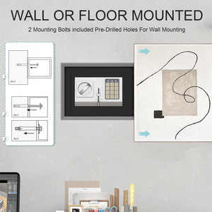 Caja Fuerte para el Hogar 20E, Caja <span class=keywords><strong>de</strong></span> Seguridad a Prueba <span class=keywords><strong>de</strong></span> Fuego para Almacenamiento <span class=keywords><strong>de</strong></span> Armas con Características <span class=keywords><strong>de</strong></span> Seguridad - Product Image 6