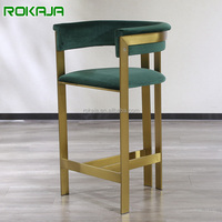 Vente chaude Or Tabourets De Bar En Acier Inoxydable De Luxe Pieds Hauts Chaise De Bar Hôtel Fête Événement Club Maison Café Siège Doux Chaises De Bar