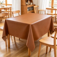 Nappe de table en cuir PU imperméable, nappe rectangulaire à grain gaufré pour la décoration de la salle à manger et de la maison