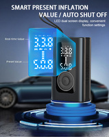Compresseur d'air portable pour pneus de voiture et de vélo avec moniteur de pression des pneus à affichage numérique, lumière d'urgence et arrêt automatique