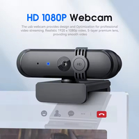 Webcam Video Antarmuka Usb2.0 Kamera Web HD 1080p dengan Sensor Gambar CMOS Penutup Privasi Mikrofon Bawaan untuk Streaming YouTube Twitch
