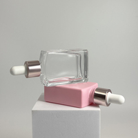 Flacon compte-gouttes carré en verre de 15 ml et 30 ml pour huiles essentielles avec bouchon à vis, emballé en carton, pour sérum de soin, crème pour le visage, crème pour les yeux, et gouttes pour les yeux
