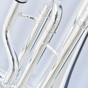 Trombón <span class=keywords><strong>de</strong></span> Pistones Profesional Focustyle FTB-450S <span class=keywords><strong>de</strong></span> Alta Calidad, Tono C/Bb, Cuerpo <span class=keywords><strong>de</strong></span> Latón Plateado, Vara <span class=keywords><strong>de</strong></span> Cuproníquel para Marcha - Product Image 2