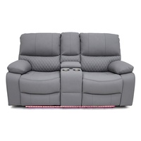 Geeksofa Muebles Modernos de Cuero, Sofá Reclinable Eléctrico con Movimiento, Juego de 3, 2 y 1 Plazas con Consola y Mesa Abatible para Sala de Estar