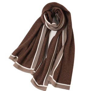 Autumn Winter Women Long Blended Shawl, Full Rim Edged Color Block Fashion Warm Casual Scarf - Product Image 5
