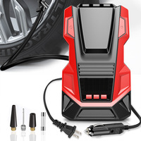 Pompe à air portable rechargeable 12V AC/DC pour la maison et la voiture, avec lumière et manomètre de pression des pneus
