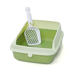 Bac à litière pour chat semi-fermé, amovible et anti-éclaboussures, sur mesure ; toilette pour chat avec pelle à litière incluse. - Product Image 5