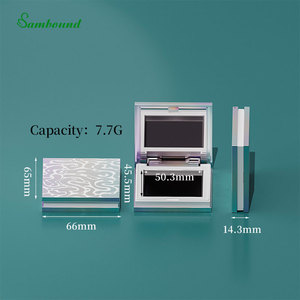 Boîtier de maquillage carré rechargeable pour poudre compacte, personnalisé en ABS, électroplaqué irisé, avec adhésif magnétique pour fixation magnétique - Product Image 5