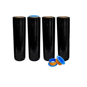 Film étirable HDPE noir de qualité supérieure Huamaohengchun Lifetime, 4 rouleaux x 18 po x 1500 pi x 80 gauge, film rétractable robuste de qualité alimentaire - Product Image 1