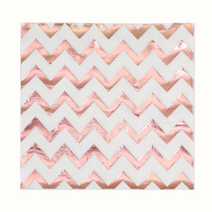 Hanlin Gold Foil Wavy Pattern Paper Napkins 330mm Square Disposable Wedding Tableware - Product Image 5