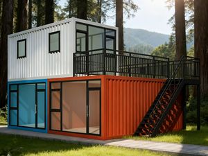 Lusso prefatto luce <span class=keywords><strong>in</strong></span> acciaio casa prefabbricata casa casa prefabbricata di lusso 40ft con contenitore solare casa 2 storia moderna con ufficio - Product Image 2