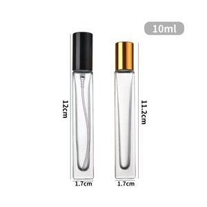 Flacons de parfum cylindriques ronds transparents de 10 ml à paroi épaisse et fond carré, flacons en verre à bille pour huiles essentielles - Product Image 4