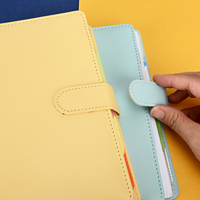 Carnet personnalisé en gros, 6 anneaux, agenda de travail, classeur budgétaire, couverture en cuir PU couleur macaron, planificateur d'affaires A6