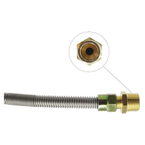Kit de Conector de Línea de Gas Flexible de Acero Inoxidable Plateado de 1/2" OD x 1/2" ID y 24 Pulgadas, Sin Silbido, para Estufas de Gas Natural y <span class=keywords><strong>Chimeneas</strong></span> - Product Image 3