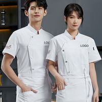 Chemise à manches courtes été Restaurant italien restauration cuisine cuisinier Chef veste boutons manteau hommes uniformes pour serveurs serveuse