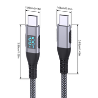 Câble USB C vers USB C 100W, câble de chargeur USB C avec affichage LED, câble de charge rapide Type C compatible avec iPhone