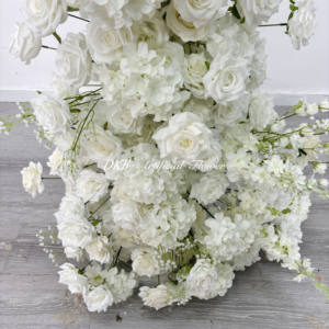 Arco de Flores Artificiales de Seda Blanca Personalizado DKB para Decoración de Entrada de Bodas con 6-7 pies de Altura - Product Image 5