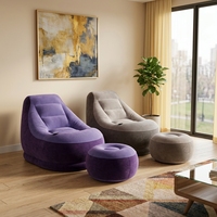 Fauteuil de loisirs moderne en plastique, ensemble de canapés relaxants floqués, chaise longue gonflable pour chambre, salle à manger et extérieur