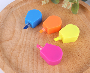 Bolígrafo resaltador de arcoíris, regalo publicitario, marcador fluorescente de 5 colores, resaltador pastel en forma de abanico con logotipo - Product Image 6