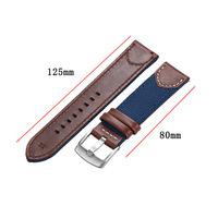 Bracelet de montre intelligente en nylon respirant de qualité supérieure 20 mm 22 mm avec sangle en cuir véritable et boucle ardillon en acier inoxydable pour hommes