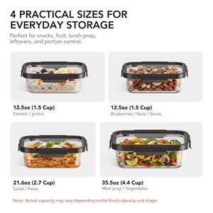Students' School Lunch <b>Box</b> Microwavable Tempered Glass Food Storage Container with Lid for Traveling Outside - Product Image 3