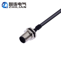 Conector ZL M12 de 6 pines codificados, macho, para montaje en panel, de latón niquelado, tipo JST XH XHP-6, paso de 2.50 mm, con cable, IP67