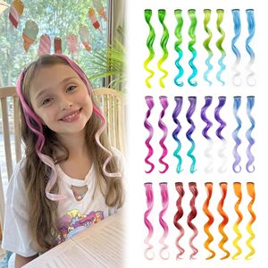 <span class=keywords><strong>Extension</strong></span> per Capelli Colorati per Bambine, Clip con Estensioni Arcobaleno, Trecce Bicolore Ricci per Halloween, 24 Pezzi - Product Image 3
