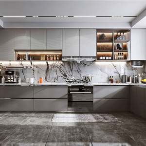 Prix des armoires de cuisine coréennes SANTOPOVA en acrylique 3D, mini, noires, Aristokraft, haute brillance, aux Philippines - Product Image 2