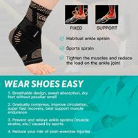 Haute qualité Compression élastique cuivre cheville orthèse soutien réglable cheville protecteur manchon avec ceinture de Compression