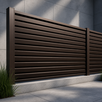 Panneaux de clôture en aluminium noir de luxe, alliage 6063, résistants à la rouille, revêtement poudré, clôture de jardin pour périmètre de propriété résidentielle