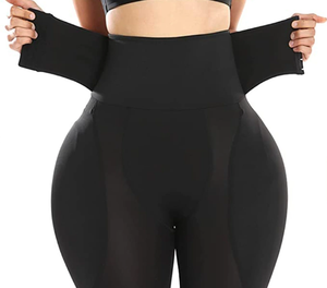Pantalones Moldeadores de Cintura Alta <span class=keywords><strong>con</strong></span> Botones Laterales y Control de Abdomen, Tallas Grandes, <span class=keywords><strong>con</strong></span> <span class=keywords><strong>Relleno</strong></span> en Cadera, de Poliéster, para Mujer - ¡Venta Caliente! - Product Image 3
