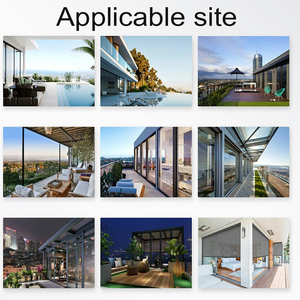 Dễ dàng cài đặt thương mại thân thiện với môi Windproof 95% UV khối hiện đại của nhãn hiệu điện dây kéo ngoài trời ngang Con lăn rèm - Product Image 4