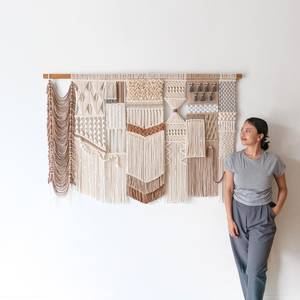 Tapiz de Macramé Tejido de Algodón Extra Grande con Diseño Bohemio y Patrón Vertical para Decoración de Cumpleaños o Aniversarios - Product Image 6