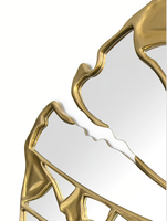 Sassanid OEM fait à la main moderne italien de luxe salon regard rond mural miroir Console en laiton