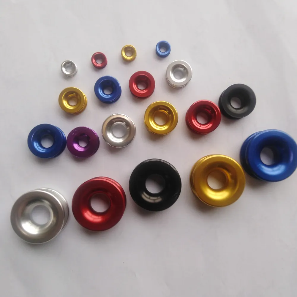 Anodizado duro con recubrimiento PTFE R20X14, R14X10, R7X5, cuerda de aluminio, rojo, rosa, dorado, plateado, anillo de baja fricción en azul