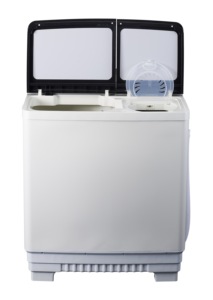 Twin Portable <b>Mini</b> Washing Machine, 18KG Capacity, Semi-Automatic, Built-in Drain Pump (White & Black) Twin Washing Machine - Product Image 2