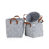 Panier de rangement pliable en feutre tressé fait main, style européen, écologique, durable et très vendu