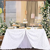 Nappe de mariage en satin rectangulaire avec motif floral pour la décoration de table