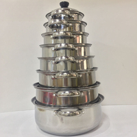 Ensemble de casseroles en acier inoxydable en gros, 3/5 pièces, 16-24 cm, ensemble de casseroles multi-tailles avec couvercle pour la maison et les restaurants