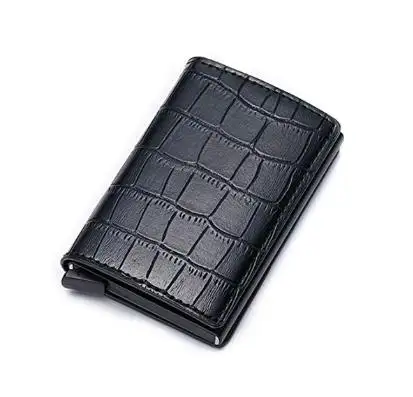 Leather Credit Card Holder Credit Card Wallet with Zipper Genuine Leather Credit Card Protector RFID Small Zip Around Wallet