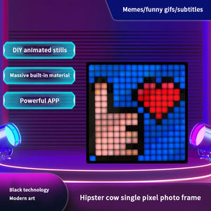 Tablero de visualización de píxeles LED de 16*16 Pantalla de marco de píxeles Control de aplicación de pantalla inteligente Imágenes de bricolaje para decoración de escritorio - Product Image 3