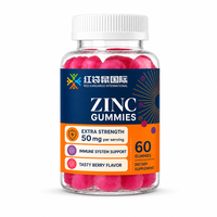 Fabrication sur mesure de suppléments en gommes de zinc à marque privée OEM ODM, soutien du système immunitaire, fabrication sous contrat, 50 mg par portion, 60 gommes