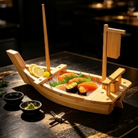 Plateau de service créatif Newell en bambou fait main pour sushis, sashimi, glace sèche, style japonais, pour fruits de mer